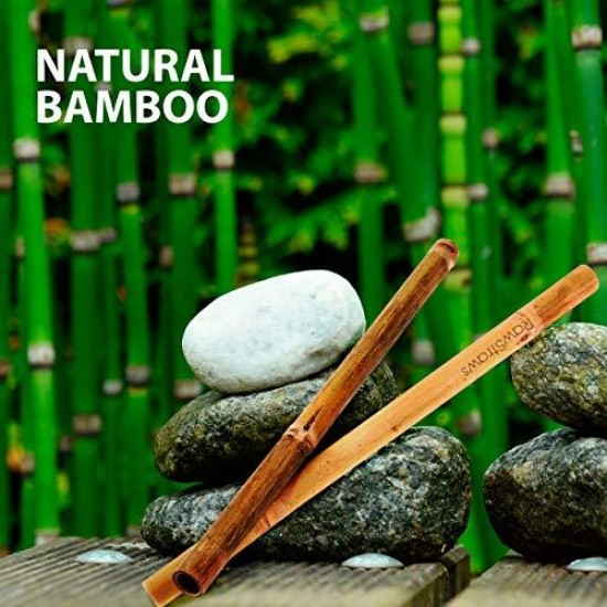 Basic Nature - Bambusz szívószál szett tisztítókefével - 8 darabos csomagban