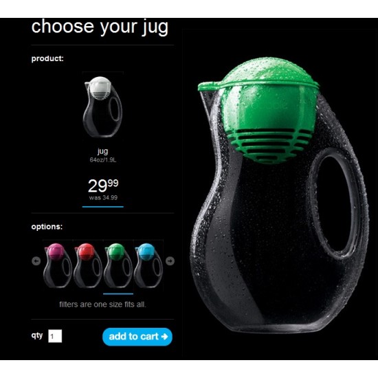 Bobble Jug - vízszűrős kancsó - zöld - 2 literes - 2db kancsó akciós vásárlása!!!