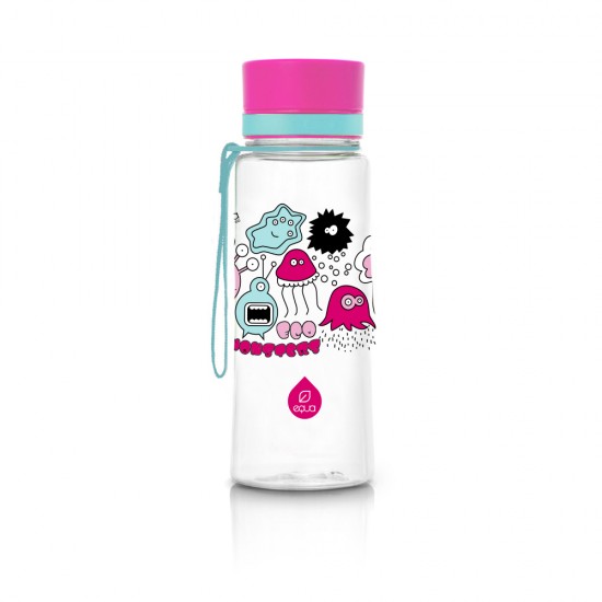 Equa Kis Rózsaszín szörnyecskés - BPA mentes műanyag gyerek kulacs - 400 ml