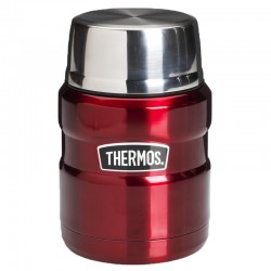 Ételtermosz, ételtartó - Thermos Food Jar - 470 ml - bordó színben, kanállal, dupla falu, Thermos ™ vákuumszigetelő technológia