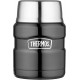Ételtermosz, ételtartó - Thermos Food Jar - 470 ml - szürke színben, kanállal, dupla falu, Thermos ™ vákuumszigetelő technológia