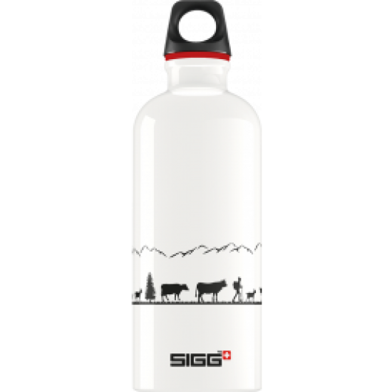 SIGG Traveller Water Bottle Swiss Craft - Svájci Fémkulacs  - Fehér - 600 ml